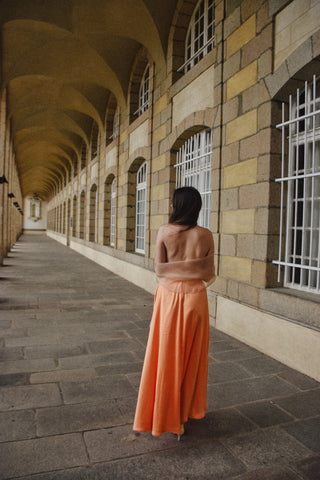 Étole en organza beige