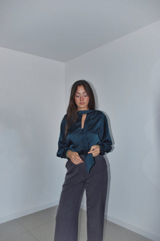 Blouse Solène bleu pétrole