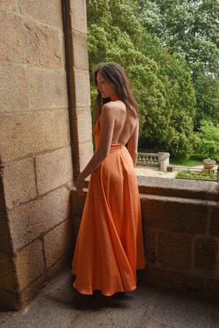Robe Olympe longue orange