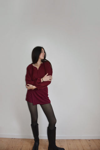 Jupe-short Éden bordeaux