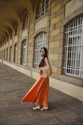 Étole en organza beige