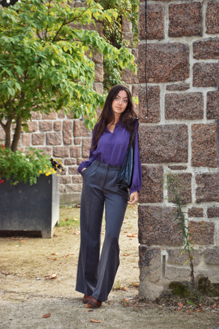 Blouse Erell violet foncé