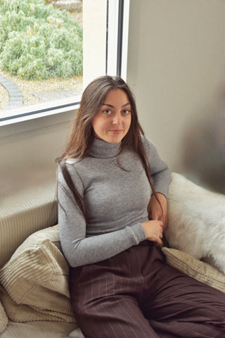 Pull col roulé Lou gris