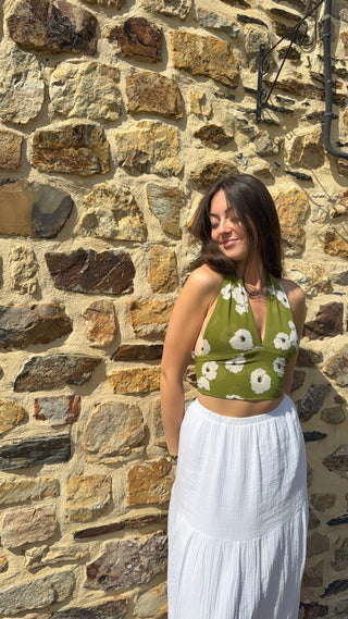 Top Juliette vert fleuri