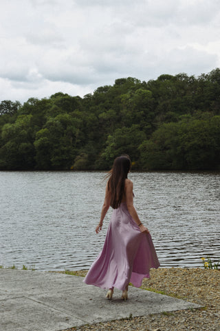 Robe Olympe longue lilas
