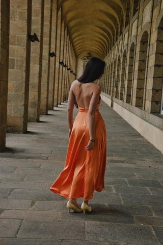 Robe Olympe longue orange