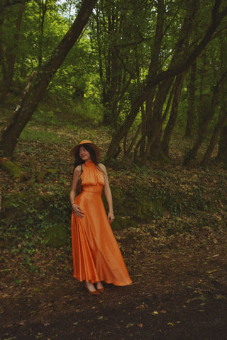Robe Olympe longue orange