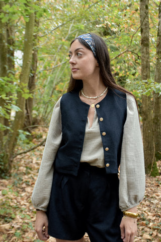 Gilet Isis en laine bleu marine
