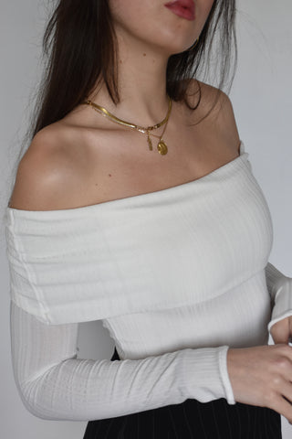 Top Bardot crème
