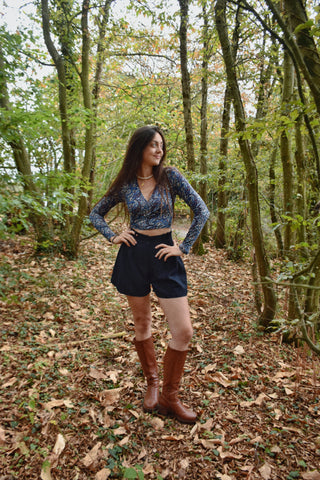 Top Cassy cache-cœur imprimé