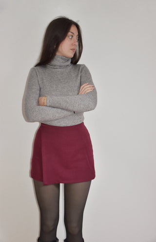 Jupe-short Éden bordeaux