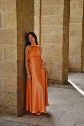 Robe Olympe longue orange