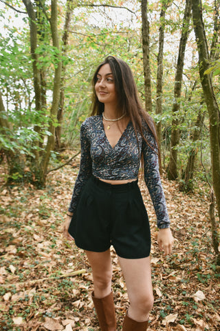 Top Cassy cache-cœur imprimé