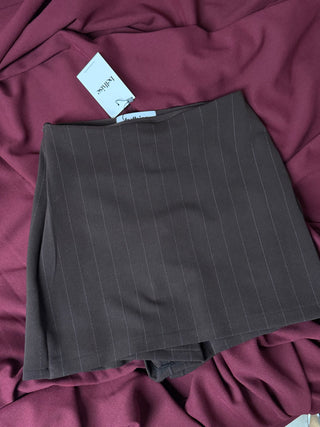 Jupe-short Alice marron rayé