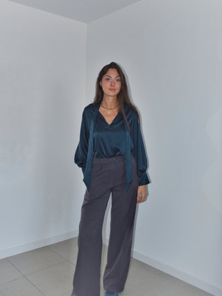 Blouse Solène bleu pétrole