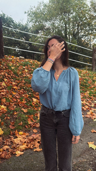Blouse Erell bleu denim
