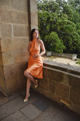 Robe Olympe courte orange