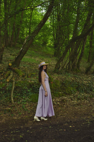Robe Olympe longue lilas