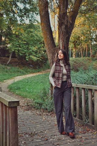 Veste Alix tartan marron