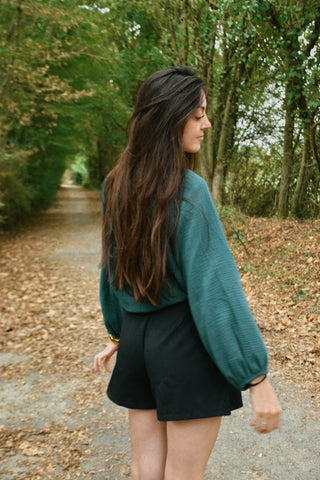 Blouse Erell bleu pétrole