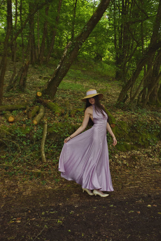 Robe Olympe longue lilas