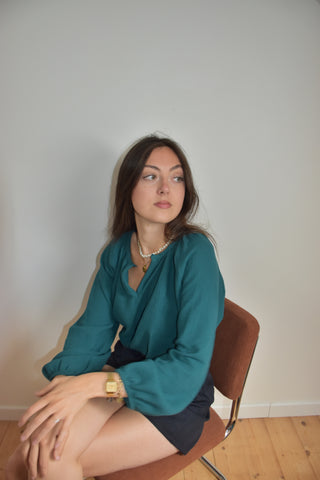 Blouse Erell bleu pétrole