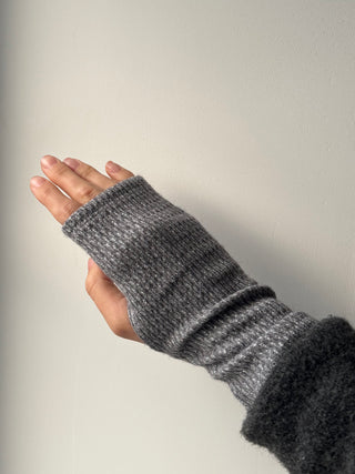 Mitaines grises lurex