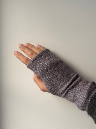 Mitaines lilas lurex